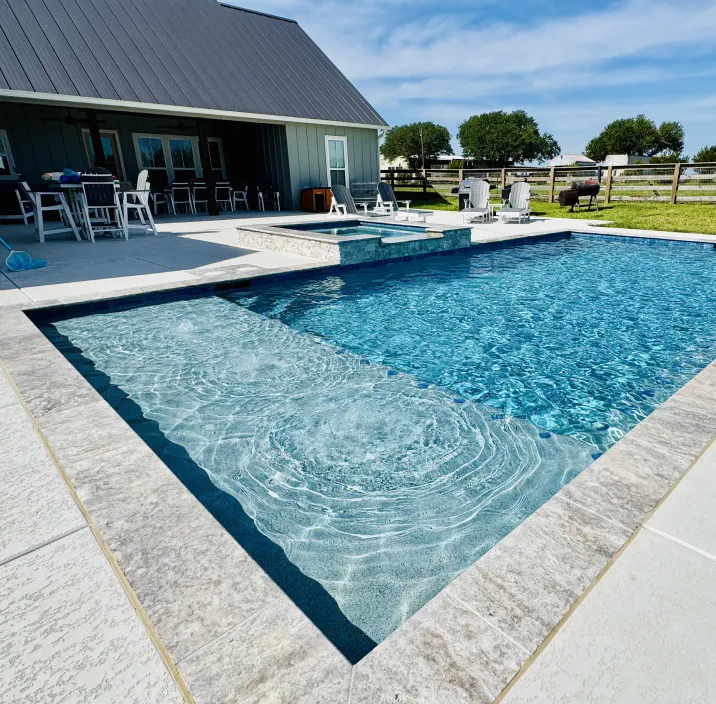 rectangular swimming pool